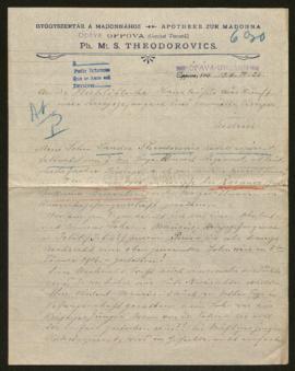 Expediente de Sándor Theodorovics