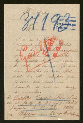 Expediente de François Pierre Marie Gaultier