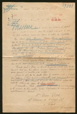 Expediente de las familias Vasseur Lèfevre y Flamant Vasseur