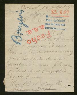 Expediente de Joseph Bourgeois