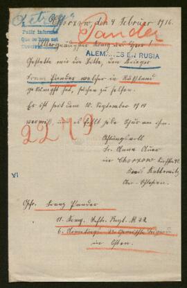 Expediente de Franz Pander