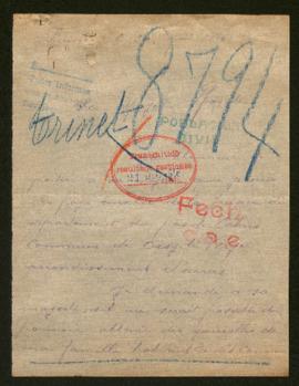 Expediente de Narcisse Noël y esposa y la familia Dordain