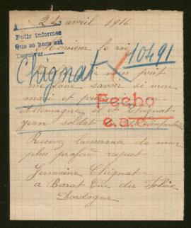 Expediente de Jean Chignat