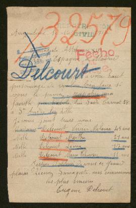 Expediente de la familia Delcourt Vivier