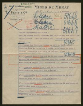 Expediente de la familia de Julius Eloire, la familia Mathe Eloire y Jean Eloire