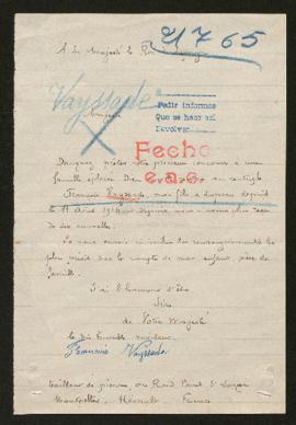 Expediente de François Vayssade