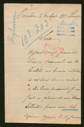 Expediente de Jean Baptiste Piglionne