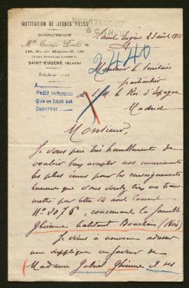 Expediente de la familia Cousin-Crombé y la de Gabriel Ghienne