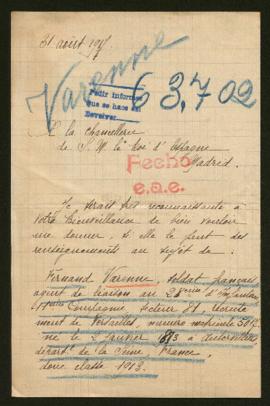 Expediente de Fernand Varenne