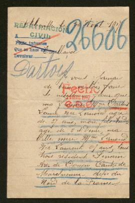 Expediente de la familia Dartois-Lernoud