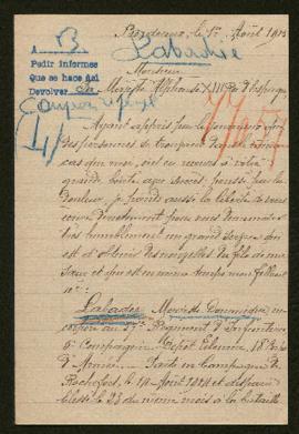 Expediente de Modeste Dominique Labadie