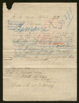 Expediente de madame Charles Lemaire y familia