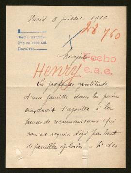Expediente de Maurice Gustave Henry