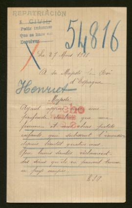 Expediente de la familia Henriet Gagnière