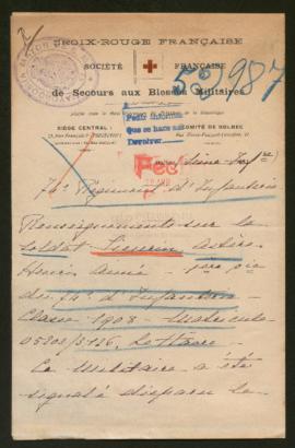 Expediente de Astère Henri Aimé Sieurin