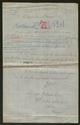 Expediente de Gustave Jean Antoine Rolland