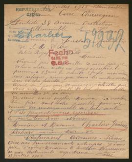 Expediente de la familia Charlier Grandry