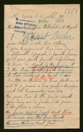 Expediente de la familia Bédu-Wiart