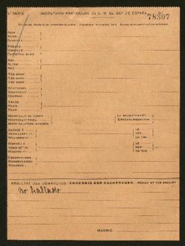 Expediente de militar desconocido de nacionalidad francesa