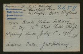 Expediente de Arthur Holliday