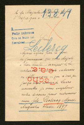 Expediente de Moïse Augustin Leclercq