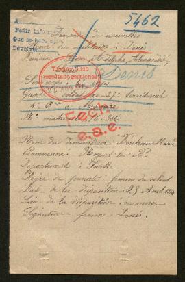 Expediente de Léon Adolphe Alexandre Louis Denis