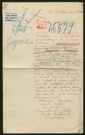 Expediente de Louise Gregoire Froment y sus hijos