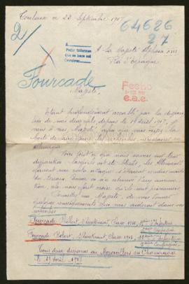 Expediente de Philibert Fourcade y Robert Fourcade