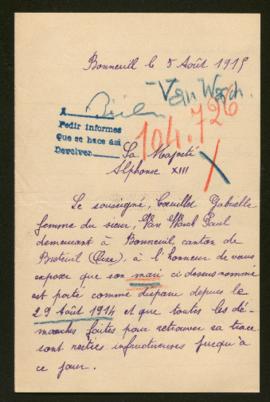 Expediente de Paul Henri Maurice Van Wasch