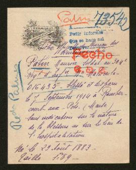 Expediente de Maurice Patin