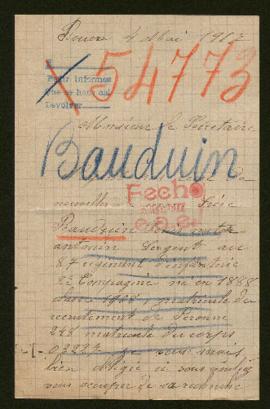 Expediente de Louis Nestor Antonin Bauduin