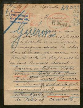 Expediente de la familia Guérin, Ernest Lemaire y esposa, Marthe Lemaire y las familias  Péchenar...