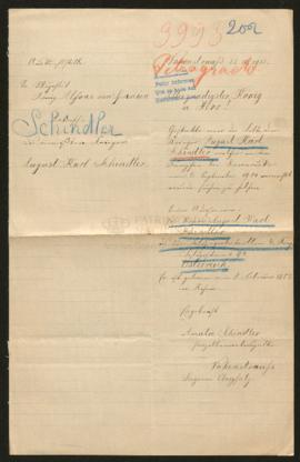 Expediente de August Karl Schindler