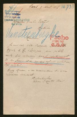 Expediente de la familia Vansteenberghe Genis