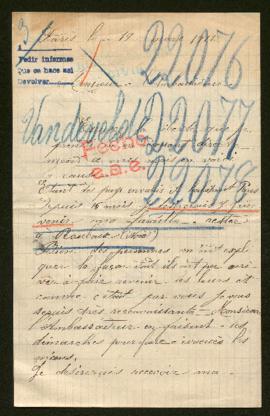 Expediente de Louise Vandelvede Lafére, la familia Delebecque y madame Vandevelde Vandenbogaerde