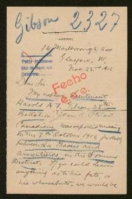 Expediente de Harold A. F. Gibson