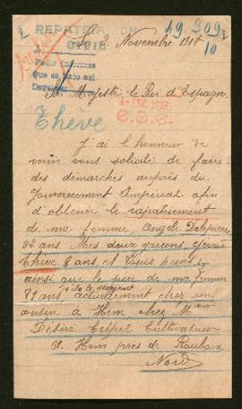 Expediente de la familia Theve Delepierre y monsieur Delepierre