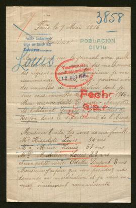 Expediente de la familia Louis y Odette Dupont