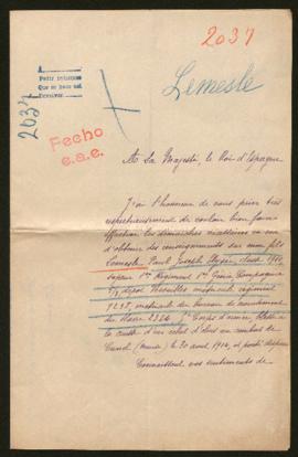 Expediente de Paul Joseph Elysée Lamesle