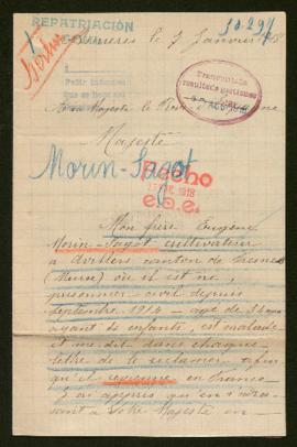 Expediente de Eugène Morin Sagot