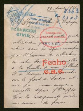 Expediente de Germaine Turpin Legrand, madame veuve Legrand y Elisabeth