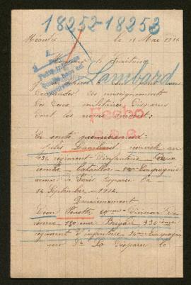 Expediente de Jules Lambard y Léon Perrotte