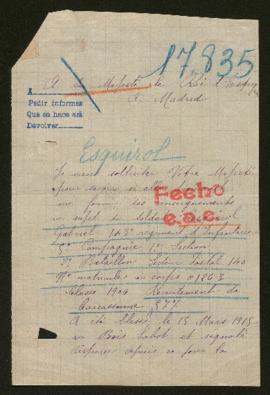 Expediente de Gabriel Esquirol