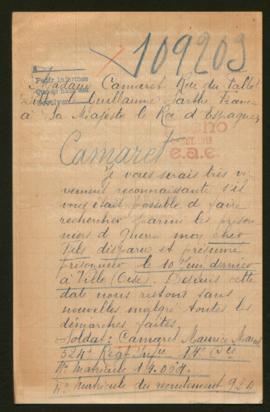 Expediente de Maurice Marcel Camaret