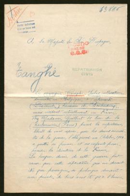 Expediente de Mathilde Tanghe Vellé e hijos