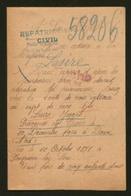 Expediente de Joseph Louis Lesire