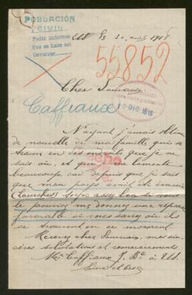 Expediente de madame Camille Caffiaux y su familia