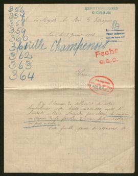 Expediente de la familia Champenois-Chaffaux