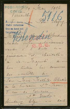 Expediente de Marie Mathilde Blondin