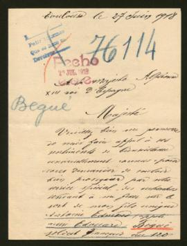 Expediente de Antoine Edmond Edouard Bégué